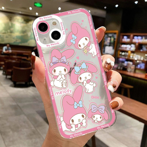 Funda De Silicona Sanrio Kuromi Mymelody Para iPhone 15 Plus