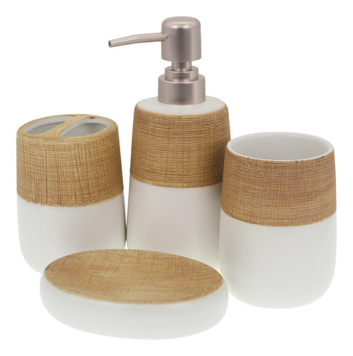 Set De Accesorios Para Baño De Cerámica 4pcs 