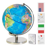 9  Illuminated Educational Kids World Globe + Stem Flags ...