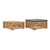 Conjunto De Mesa Y Reposapiés Para Patio Compatible Con Teak