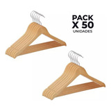 Pack 50 Colgadores De Madera Percheros Ganchos Ropa