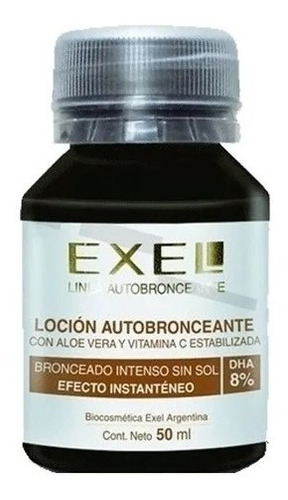 Loción Autobronceante 8% Color Piel Bronceado Exel X 50ml D