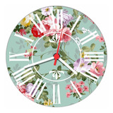 Relógio De Parede Flor Vintage Salas Cozinhas 30 Cm R01