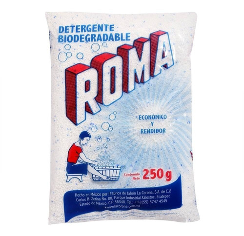 Detergente En Polvo Roma Multiusos Biodegradable 250 Gr