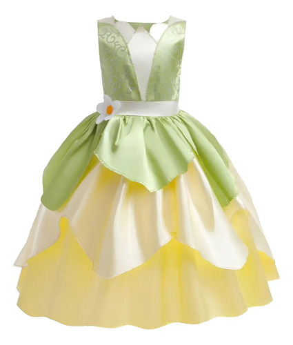 Vestido Cosplay Green Fairy Tinkerbell Tiana Frog Princess