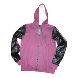 Hoodie Campera Cuerina En Las Mangas Con Capucha . Oferta