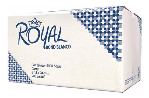 Caja Papel Bond Carta Royal 70gr 96% Blancura 5.000 Hojas
