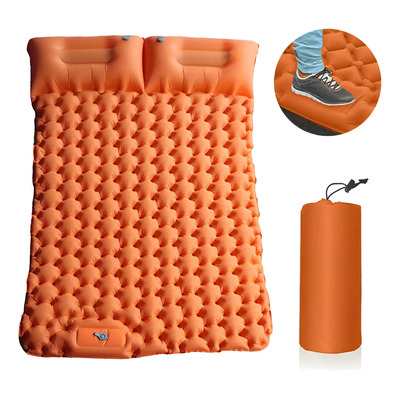 Txz De Dormir De Emergencia Colchoneta Inflable Matrimonial Camping Mat Inflable Acampar Color Naranja 196*125*10cm Naranja Oscuro