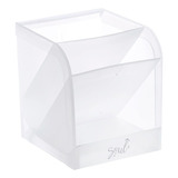 Organizador Escritorio Accesorios Maquillaje X3cubiculos Brw Color Blanco