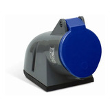 Tomada Sobrepor Brasikon 2p+t 16a 200/250v 6h Ip44 S3006 Cor Azul