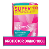 Protectores Diarios Carefree Los Días 100u Sin Perfume