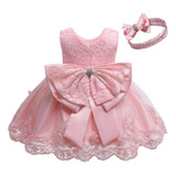 Youmu Vestido De Encaje Con Lazo Para Niñas, Vestido