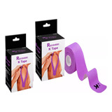 Pack 2 Tape Kinesiológico Precortado Morado 5cmx5mt Recovery