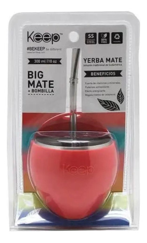 Big Mate Y Bombilla Termico Keep Acero Inoxidable 300ml