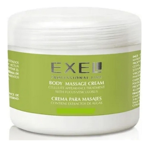 Crema Para Masajes Reductores Ext. Algas Exel 500g Celulitis