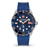 Reloj Swiss Military Smwgn2200361 Para Hombre Cristal Zafiro Color De La Malla Azul Color Del Bisel Gris Color Del Fondo Azul