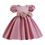  Vestido Princesa Rosa Para Niña Fiesta Bautizo Talla 2-12 