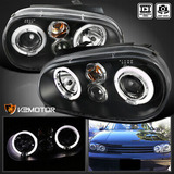 Black Fits 1999-2005 Vw Golf Gti R32 Mk4 Led Halo Projec Zzf