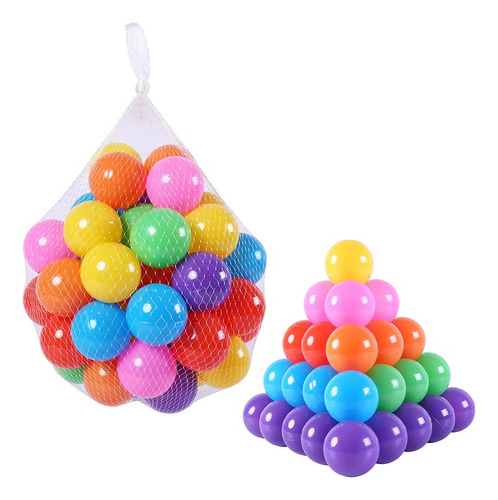 Pack 100 Pelotas Plásticas Para Piscina Colores / Lhua Store