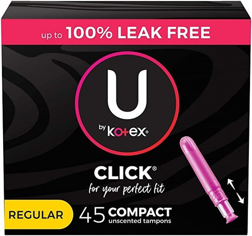 Tampones Compactos U By Kotex Click Absorción Regular 45 Uds