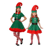 Disfraz De Elfo Navideño Para Niñas Con Accesorios