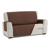 Protector Sofa, Forro, Funda, Mueble, Doble Faz 3 Puestos Color Caqui Liso