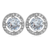 Pendientes De Moissanita Con Diamantes Blancos For Hombre,