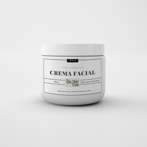 Crema Facial Para Piel Seca - 100% Natural Y Vegana Skincode