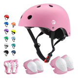 Jeefree Casco De Patineta Ajustable Con Rodilleras, Coderas,