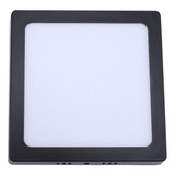 Panel Plafon Led 18w Aplicar Cuadrado Negro Calido 1400 Lms