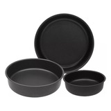 Set 3 Moldes Para Hornear Pastel Pan Reposteria Antiadherent