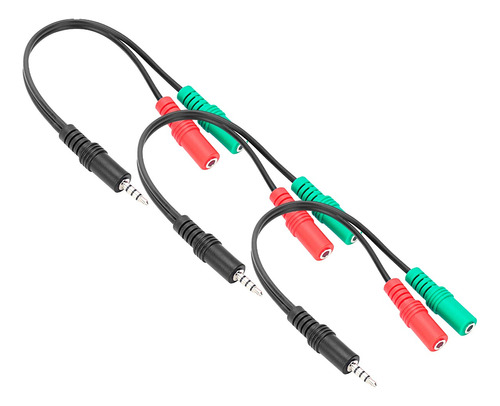 Pack 3 Cable Auxiliar Jack Cable Aux Divisor De Microfono 