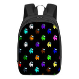 Mochila Escolar Among Us Para Niños De 14 Pulgadas, Diseño D Color 18 Diseño De La Tela 14-inch Backpack-double Layer