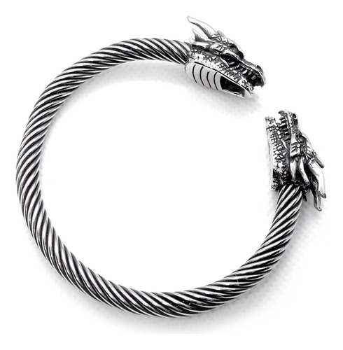 Pulseira Bracelete Dragão Místico Aço Cirúrgico Garantia