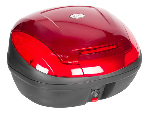 Caja Maletero Top Case Para Moto Con Led 43 Litros Rojo