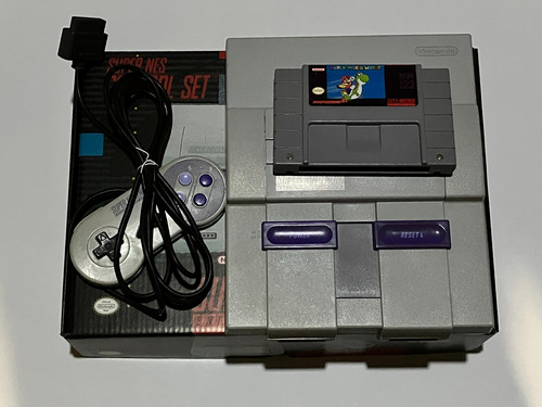 Super Nintendo Completo , 2 Controles , Mario E Caixa Repro