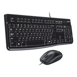 Combo Kit Teclado Y Mouse Con Cable Logitech Mk120 Para Pc