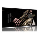 Quadro Saxofone Vintage Música Instrumentos 130x60 Moldura