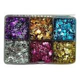 Glitter En Gel Varios Colores Paleta X6 Para Rostro