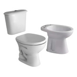 Inodoro Corto Con Mochila Bidet Ferrum Tapa Madera