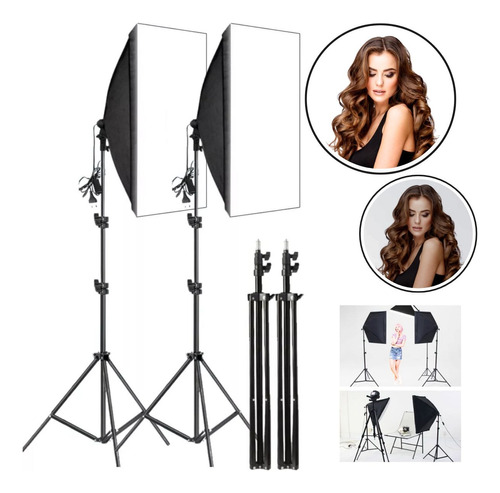 Kit 2 Iluminação Led Profissional Studio Light Softbox Tripé