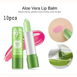 10 Unidades De Bálsamo Labial De Aloe Vera 99%