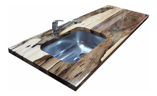 Mesada Madera Cocina Laqueada Guayubira 60 Cm X 140 Cm 