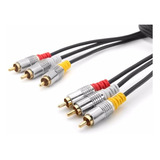 Cabo 3+3 Rca Profissional Áudio E Vídeo 10m Metal 10 Metros