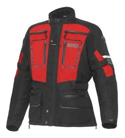 Campera Motorman Commando Parca Negro + Rojo Bamp Group