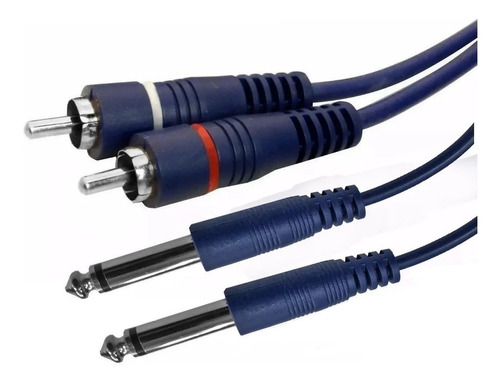 Cable Auxiliar De Audio 2 Rca A 2 Plug 6,5 90cm Alta Calidad