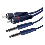 Cable Auxiliar De Audio 2 Rca A 2 Plug 6,5 90cm Alta Calidad