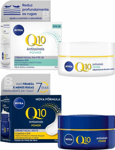 Nivea Facial Dia Noite Q10 Power Antissinais Pele Oleosa