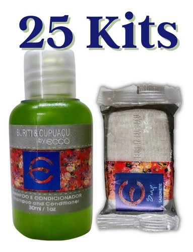 25 Kits Mini Sabonete Shampoo E Condicionador Hotel Luxo