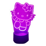 Hello Kitty Lámpara Led Ilusión 3d Decoración Luz De Noche